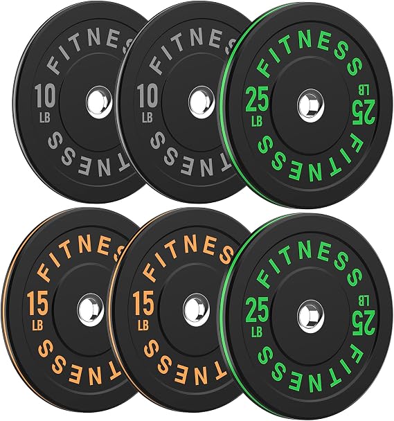 140-650lb 2" Bumper Plate High Bounce Weight Plates Strength Training