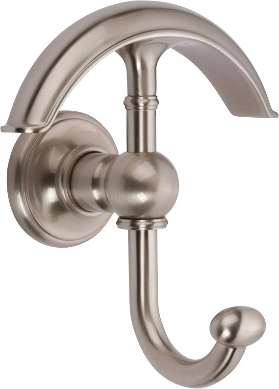 Ginger 4511/SN Columnar Double Robe Hook, Satin Nickel