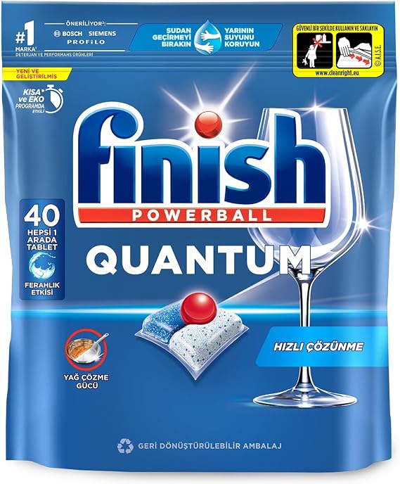 Finish Quantum 40 Capsule Dishwasher Detergent Tablet (1 x 40 Capsules)