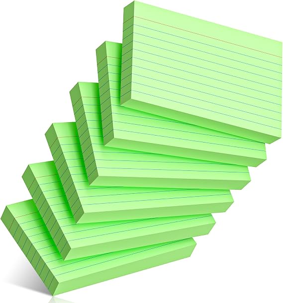 300 Count Index Cards 3 x 5 Inch Ruled Green Index Cards, Flash Cards College Ruled for Office School Supplies and Home Organization, Durable Study To Do List Note Cards with Ruled Lines