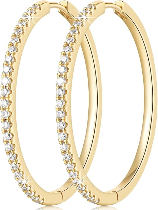 Gold Hoop Earrings for Women 14K Gold Earrings for Women