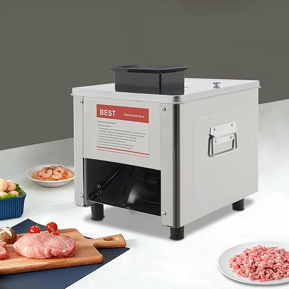 850W Commercial Meat Cutter Machine, Stainless Steel Electric Slicer & Shredder, 330lb/h Capacity, 310r/min, 2.5mm Blade, for Home & Restaurant