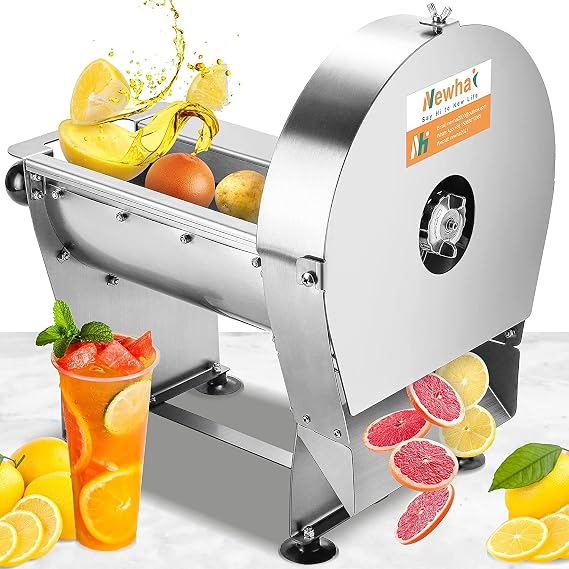 Newhai Commercial Electric Vegetable Slicer, 0-0.4" Fruit Slicing Machine