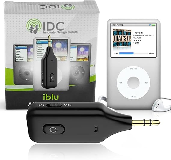Bluetooth iPod AUX Transmitter - Stream Music Wirelessly to Speakers/Earbuds, Compatible with iPod Classic, Nano, Touch, Shuffle, Mini, Video - READ BELOW