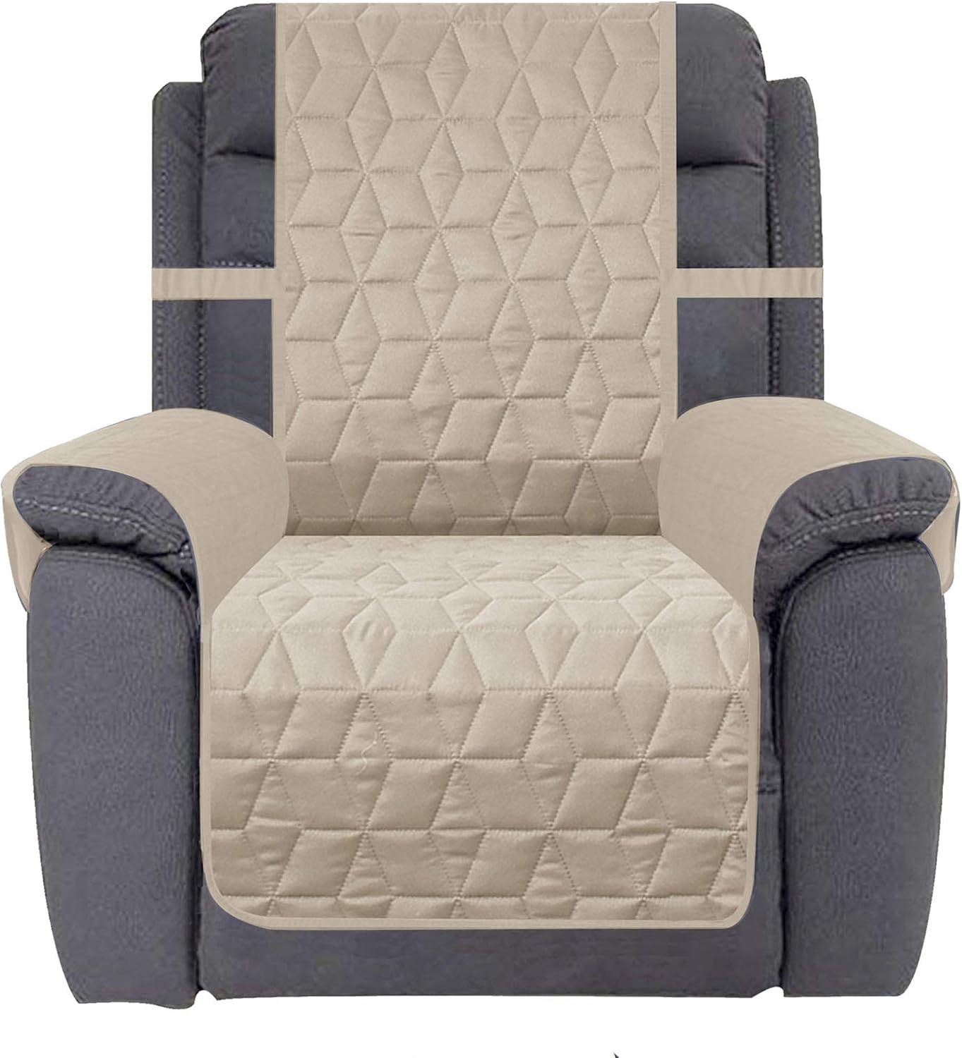 Ameritex Waterproof Nonslip Recliner Cover Christmas Decor Stay in Place, Dog Couch Recliner Cover Furniture Protector for Pets and Kids Beige, 30