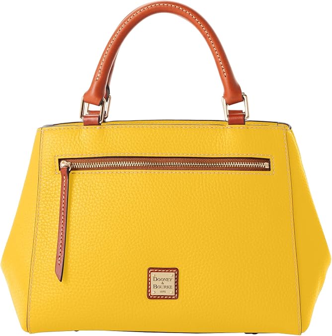 Dooney & Bourke Designer Handbags for Women, Pebble Grain Leather Small Satchel Bag with Crossbody Strap