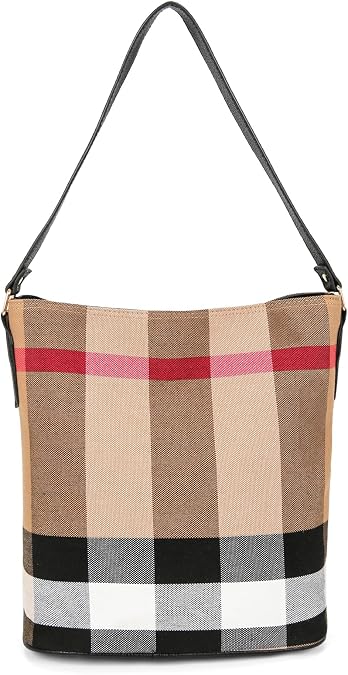 JOTHIN Tote Bag for Women Designer Handbags Canvas Plaid Purses and Handbags Bucket Bag Shoulder Bag(Black)