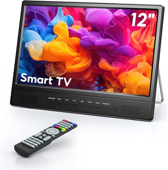 Desobry 12" Small Smart TV, LCD Small Kitchen TV with WiFi