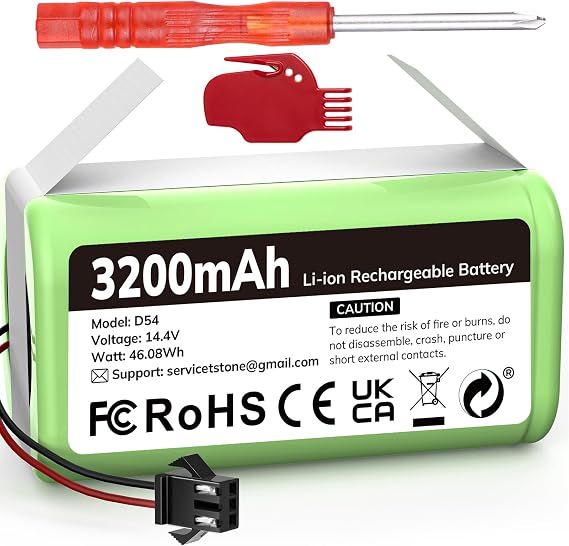 Keenstone 14.4V 3200mAh Replacement Battery for eufy RoboVac 11 11C 11S Plus 11S MAX 12 15C 15C MAX 15T 25C 30C G10 Hybrid G30 Edge R500 R450 & Ecovacs Deebot N79 N79S N95 DN622 661