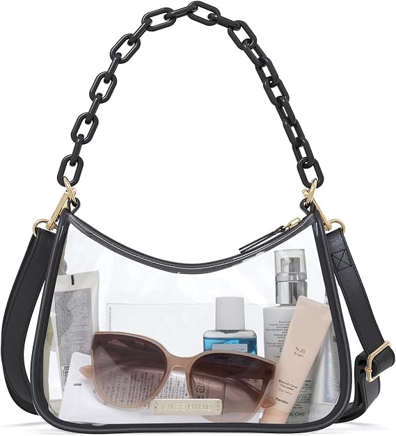 Missnine Clear Bag for Stadium Approved, Clear Crossbody Purse for Women Transparent Concert Handbag for Sport Stadium Events