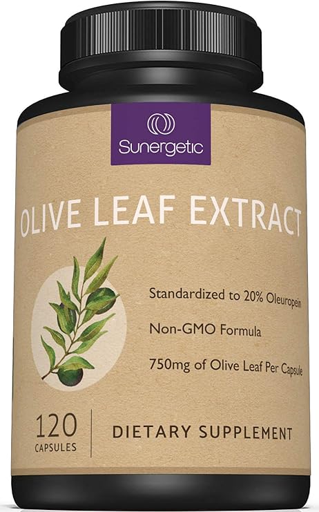 Premium Olive Leaf Extract Capsules Standardized To 20% Oleuropein Super Strength Olive Leaf Exact Supplement Supports Immune System & Cardiovascular Health 750mg Per Capsule 120 Capsules