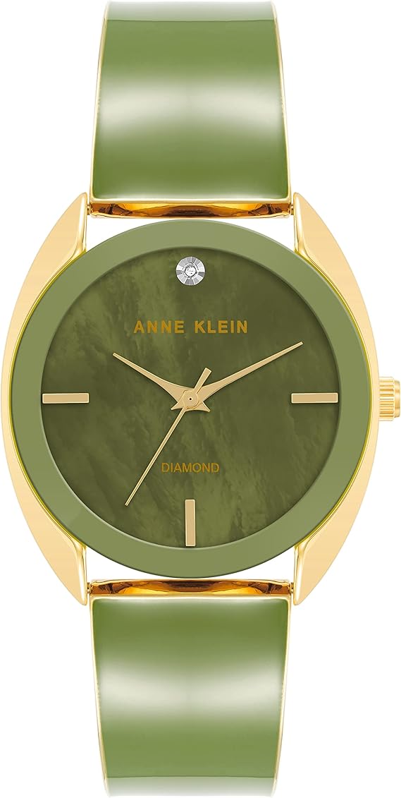 Anne Klein Women's Genuine Diamond Dial Bangle Watch