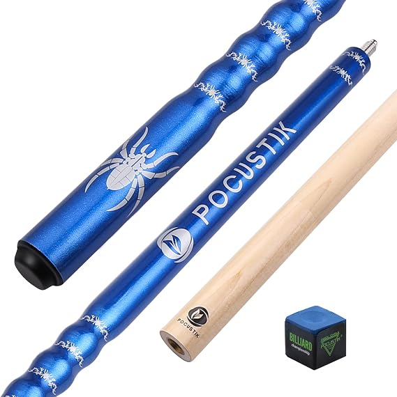 Billiard Cues Stick Set 58" 2-Piece, 13mm Tip Pool Cue Canadian Maple, House Bar Pool Table Sticks Ergonomic Design for Men Women- Blue,18 19 20 21 Oz