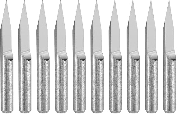 uxcell 10pcs Wood Engraving Bit Solid Carbide 3.175mm 1/8" Shank CNC Router