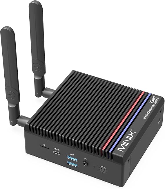 MINIX Fanless Windows 11 Pro Mini PC Intel 12th Gen N300 NEO Z300-0dB 16GB DDR4 512GB M.2 PCIe Gen3 x 4 SSD Micro Desktop Computer 4K Dual Display/2.5G LAN for Business Home Office Multi-Tasking