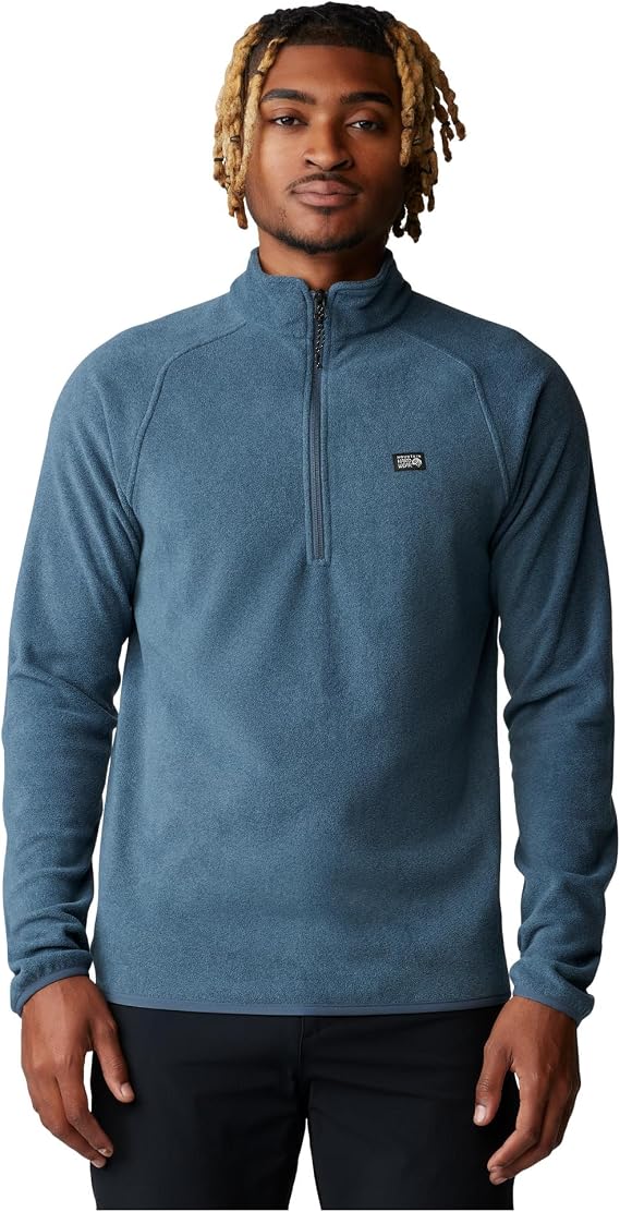 Mountain Hardwear Men's MicrochillTM 1/4 Zip Pullover Montauk Blue Heather Large