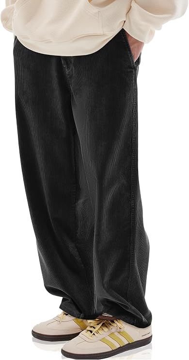 HOTake Men's Casual Loose Fit Stretch Corduroy Pants