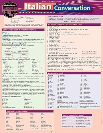 Italian Conversation: a QuickStudy Laminated Language Reference Guide (Quick Study Language)