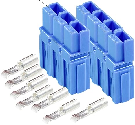 15Amp Anderson Connectors, PP15 to 45, Blue, w/16-20 AWG Heavy Duty Contact 30A, 600V (Pack of 7)