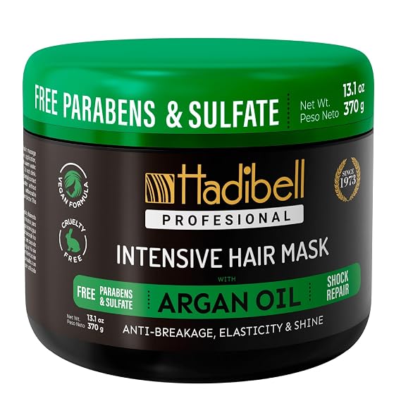 Hydrating Argan Oil Hair Mask and Deep Conditioner for Dry, Frizzy or Curly Hair, Deep Repair for Damaged Hair, Restores Shine & Strength Hair Care Treatment for Woman & Men 13.1 oz