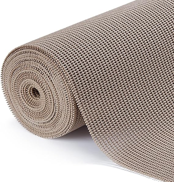 X-Large Non-Slip Waterproof Shelf Liners, 40cm x600cm, Light Coffee | Washable Drawer and Shelf Liners Non-Adhesive for Kitchen Cabinet Drawer Liners Mat, Refrigerator Mat/Pad/Liners for Shelves