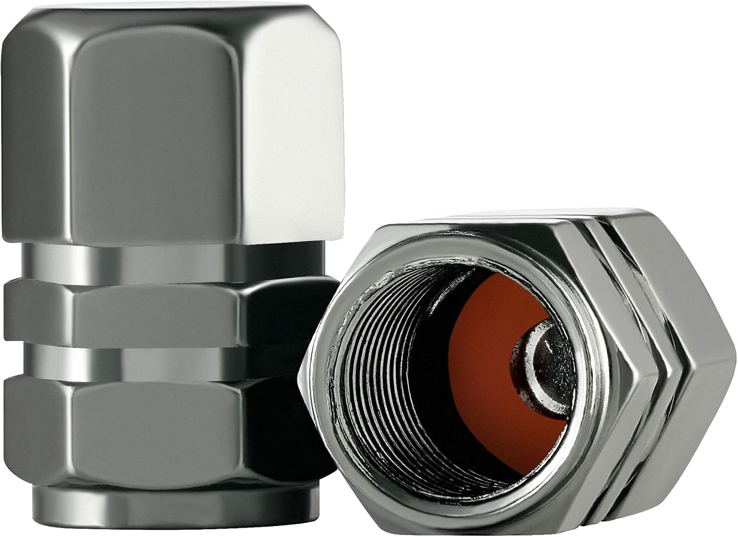 Tire Valve Caps 10-Pack Heavy-Duty Stem Covers | Dustproof, Airtight Seal | Hexagon Design | Outdoor, All-Weather, Leak-Proof Air Protection | Light-Weight Aluminum Alloy Gun Grey