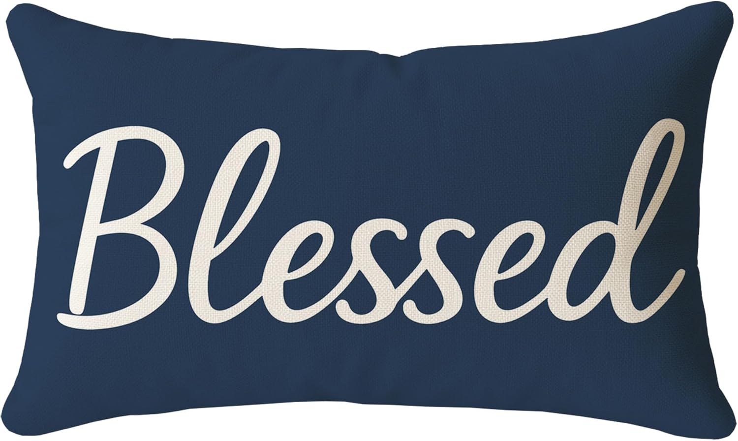 Navy Blue Pillow Covers 12x20 Inch – Blessed Lumbar Decorative Cushion Case Outdoor Farmhouse Decorations for Patio Couch Sofa Bedroom Living Room Home Decor