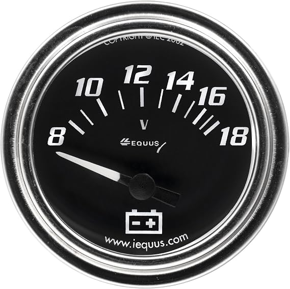 Equus 7268 2" Voltmeter, Chrome with Black Dial