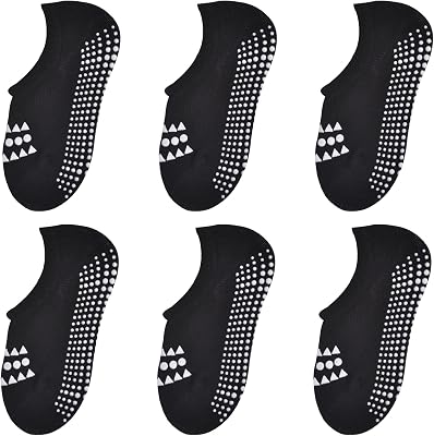 JORMATT Toddler No Show Cotton Socks for Little Girls Boys - Anti Slip Low Cut Ankle With Grips 6-12 Pairs