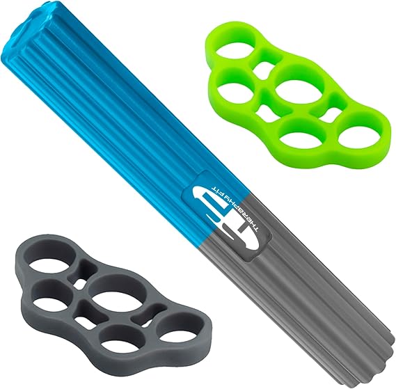 Flex bars for Physical Therapy Wrist Strengthener & Finger Trainer for Tennis Elbow Relief 3 Silicone Bars with Bag
