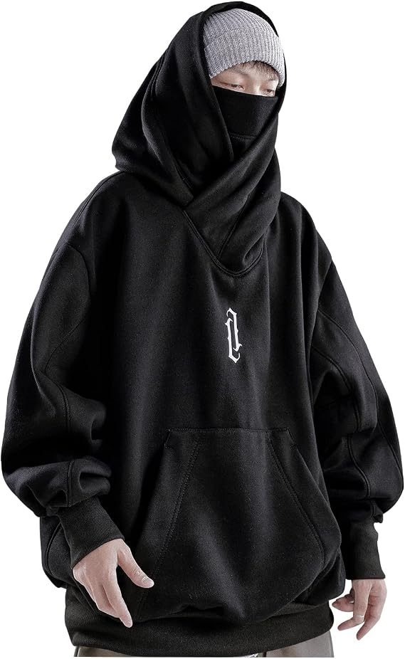 Niepce Inc Streetwear Men's Oversized Heavyweight Hoodie with Neck Gaiter