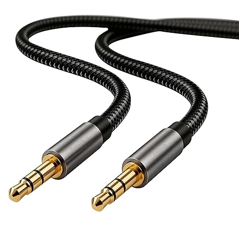 Aux Cord for Car 6 ft,3.5mm Audio Cable Male to Male Stereo Hi-Fi Sound Nylon Braided aux to aux 1/8 Cable for Headphones Car Home Stereos Speakers Tablets