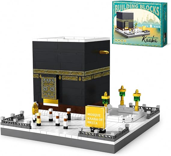 Kaaba of Mecca Micro Mini Building Blocks Sets 446 PCS | Islamic Mosque Architecture Model for Adults and World Famous Landmark Building Kits Eid Gifts for Muslim