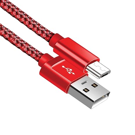 Micro USB Cable, Android Charger Cable Braided Android Charger Lead Fast Charging Cable for Samsung Galaxy S6 S7 Edge S5 A10 A6 J3 J4 plus J5 J6 J7, Huawei LG Lenovo Moto E5, Tablet (3 Meters)