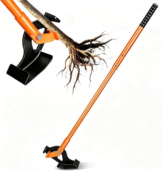 Large Size Tree Puller for 14 to 2" Roots, Heavy Duty High-Leverage Sapling Puller Fully Uproots Trees, Shrubs, Vines and Thorns, Fit for Garden, Farm, Forestry, Thickened Steel Tube