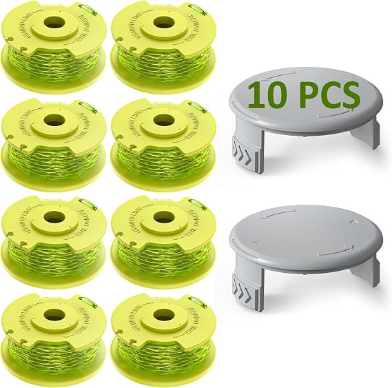 10 Pack 0.080" Weed Wacker String Replacement Compatible with Ryobi ONE+