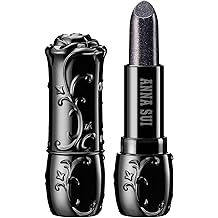 ANNA SUI Lipstick P, 001 Devil Black, Radiant Pearl Lip Color with Hydrating Shine, Lightweight & Smooth, 0.12 oz | 2 Expressive Shades