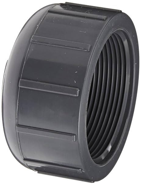 PVC Pipe Fitting, Cap, Schedule 80, Gray, 1/4" NPT Female