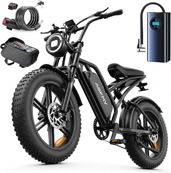Electric Bike, Fat Tire Electric Bike for Adults 500W 48V 15Ah
