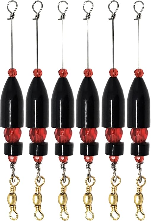 Reaction Tackle Carolina Rigs for Bass Fishing- Freshwater Saltwater - Brass Pre Rigged Kit- Fishing Weights Barrel Sinkers 6-Pack