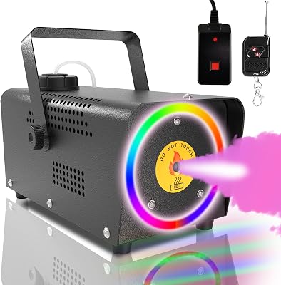 IMONE Fog Machine,Fog Machine Outdoor 48 Led Lights,Smoke Machine Party with Wireless Wired Remote,Portable Smoke Machine Fog Halloween Decorations,Halloween dj Stage Wedding Fog Machine