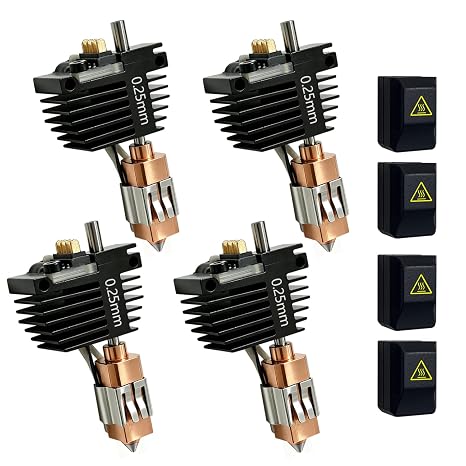 4Pack 0.25mm Creator 5 Nozzle for Flashforge Creator 5 Pro Hotend | QuickSwap Hardened Steel Extruder, 320C HighTemp, Clog-Free & LeakProof Integrated Hot End, Wear-Resistant for Daily Use