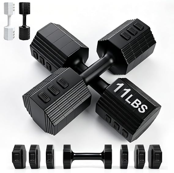 22LB Total Adjustable Dumbbell Set 4 in 1 (11LB Each)