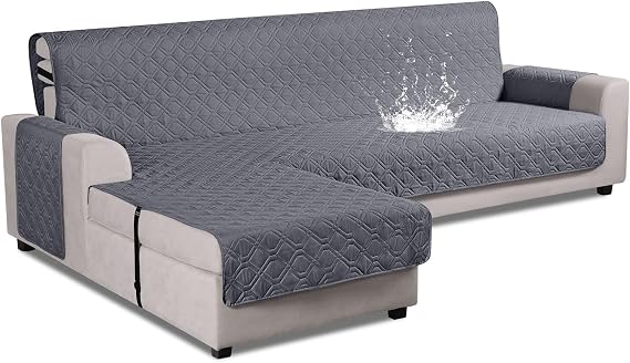 VANSOFY Sectional Couch Covers, L Shaped Sofa Slipcover, Large, Dark Gray