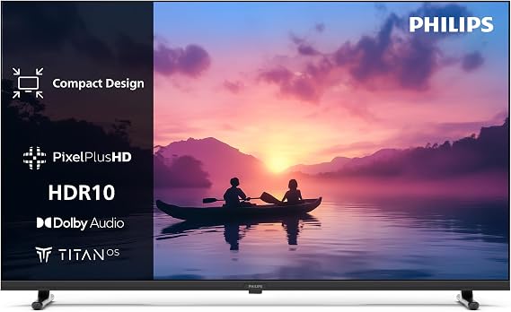 PHILIPS 40PFS6050 2K FHD LED Smart TV - 32 Inch Display with Pixel Plus, Titan OS Platform and Dolby Digital Sound, Works with Alexa and Google Voice Assistant