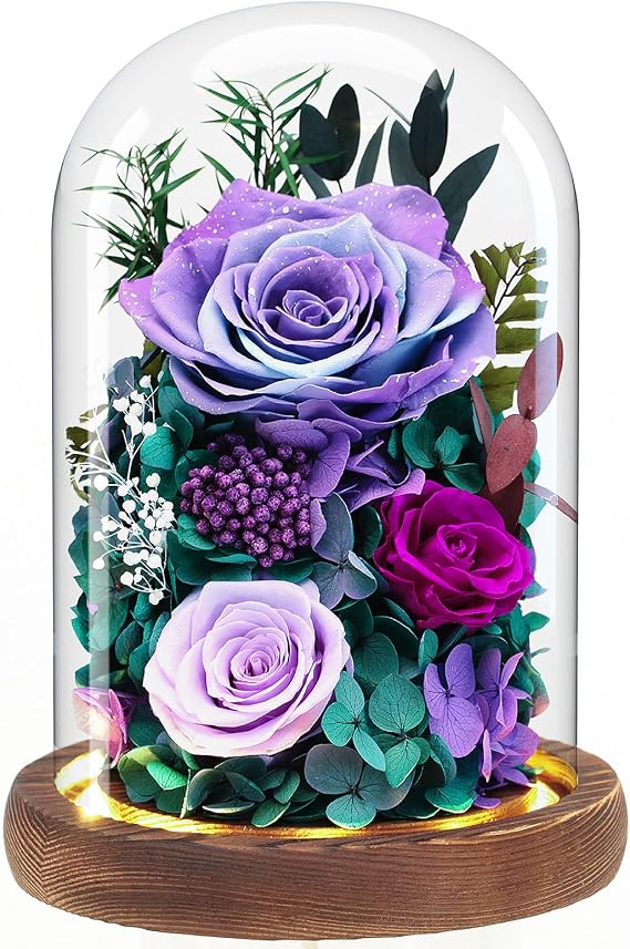 Preserved Flowers for Delivery-Forever Purple Roses Birthday Gift for Women