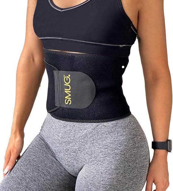 SMUG Waist Trainer for Women Lower Belly Fat | Stomach/Waist Cincher | Belly Wrap for Weight Loss | Waist Wrap | Black, Small