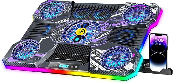 ChillCore RGB Laptop Cooling Pad, Laptop Fan Cooling Pad 9 Fans