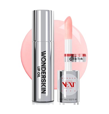 Wonderskin Lip Rehab Serum Oil – Tinted lip oil moisturizing and non-sticky with coral pink tint for dry lips (lover)