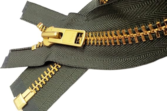 ZipperStop Wholesale Authorized Distributor YKKSale 23" Extra Heavy Duty Jacket Zipper (Special Custom) YKK #10 Brass Separating ~ Color 567 Olive Green (1 Zipper/Pack)